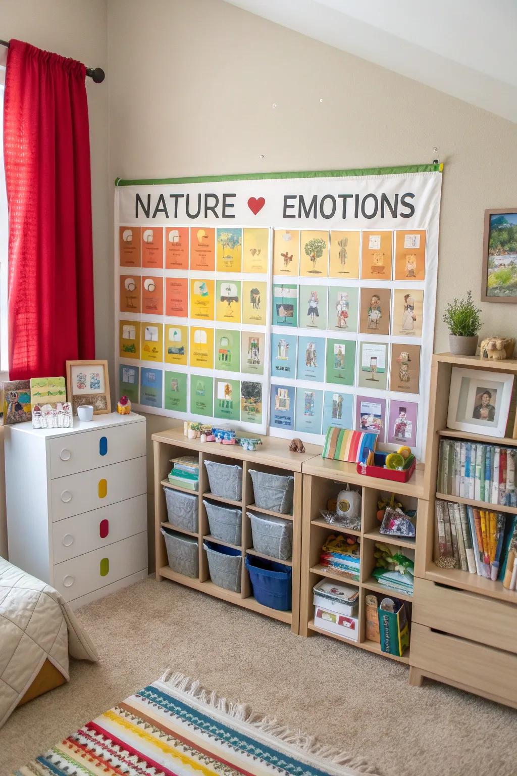 Organize words by themes for a creative and educational display.