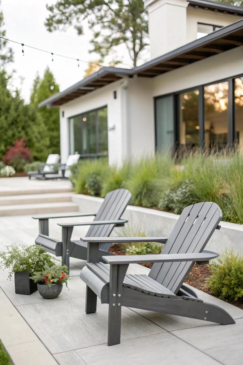 Sophisticated grey chairs for a modern touch.