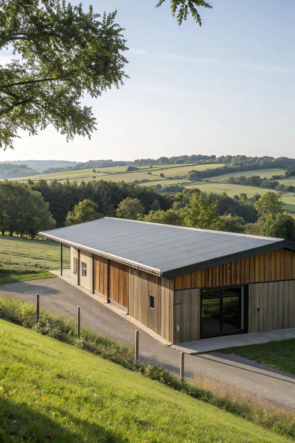 A stylish flat roof overhang for a modern look.