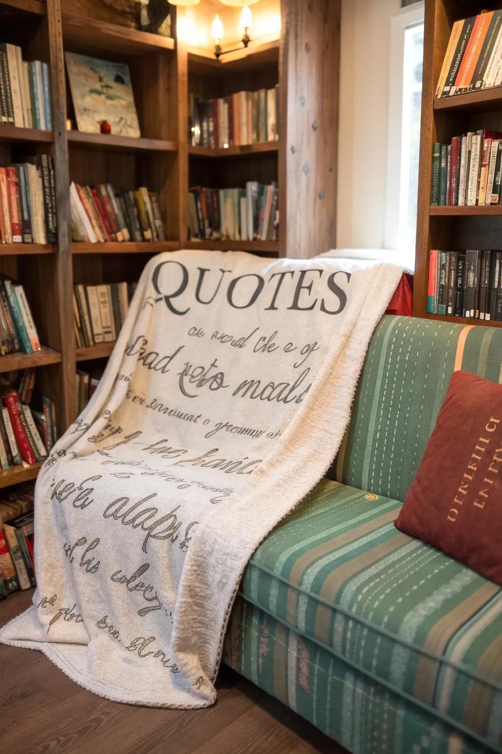 A personalized quote blanket, offering both inspiration and warmth.