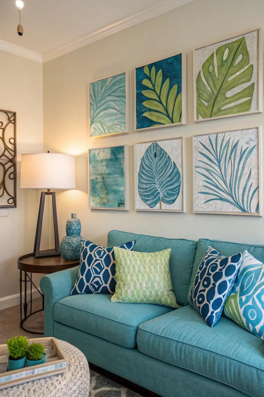 Abstract artwork unifies the hue spectrum with a contemporary flair.
