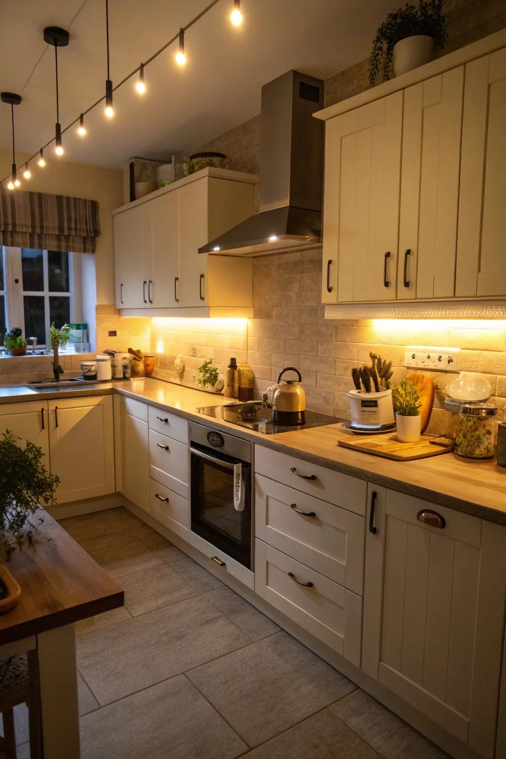 Functional lighting designed for both utility and ambiance.