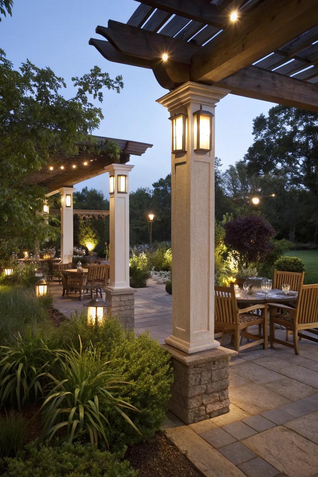 Enhance your patio atmosphere with integrated lighting.