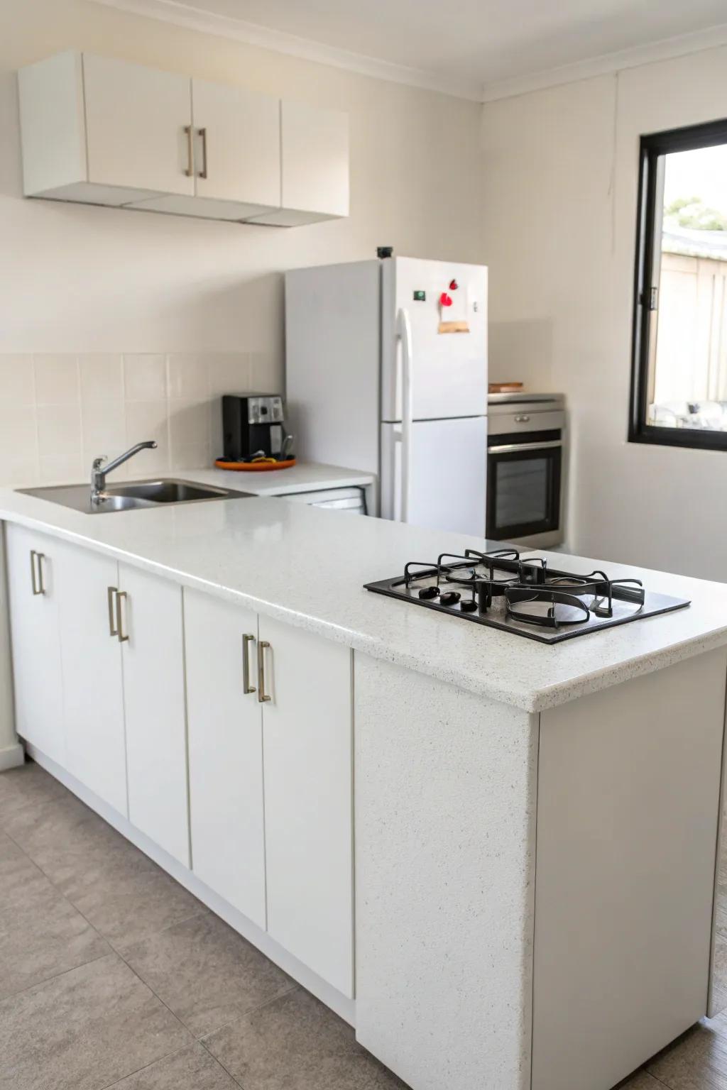 Perfectly matched end caps for a seamless and sleek kitchen design.