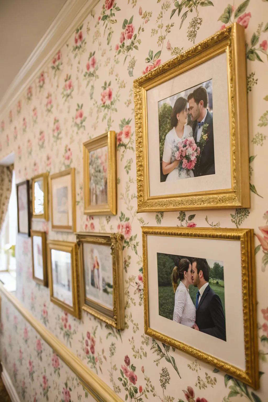 Botanical settings infuse refinement and warmth into photo displays.