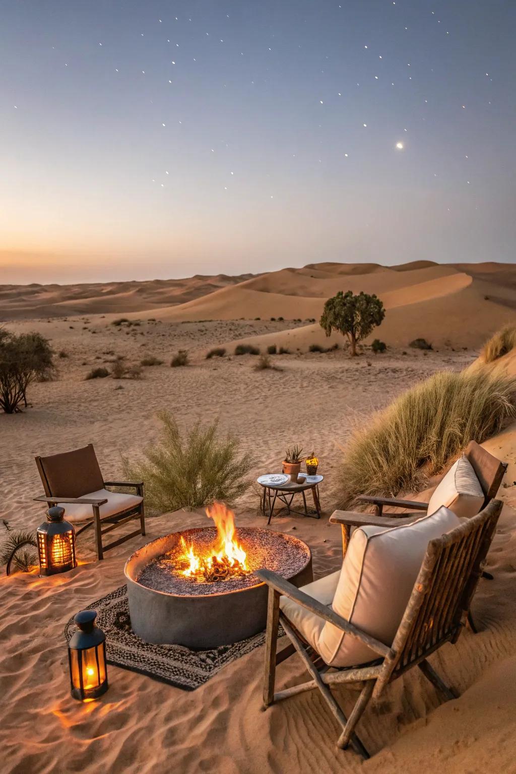 An inviting and warm living space perfect for unwinding in the desert.