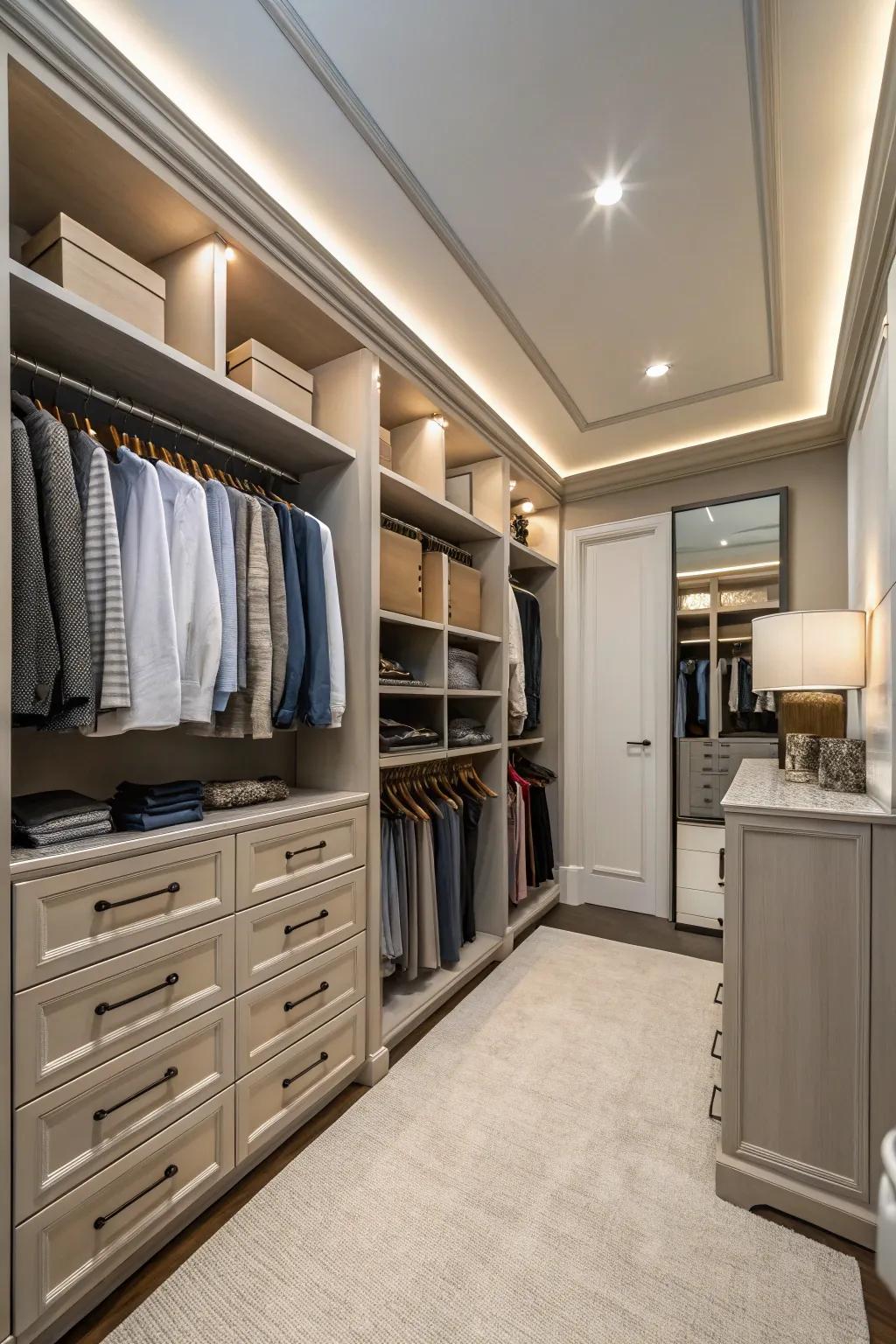 Walk-in closets for the ultimate storage experience.