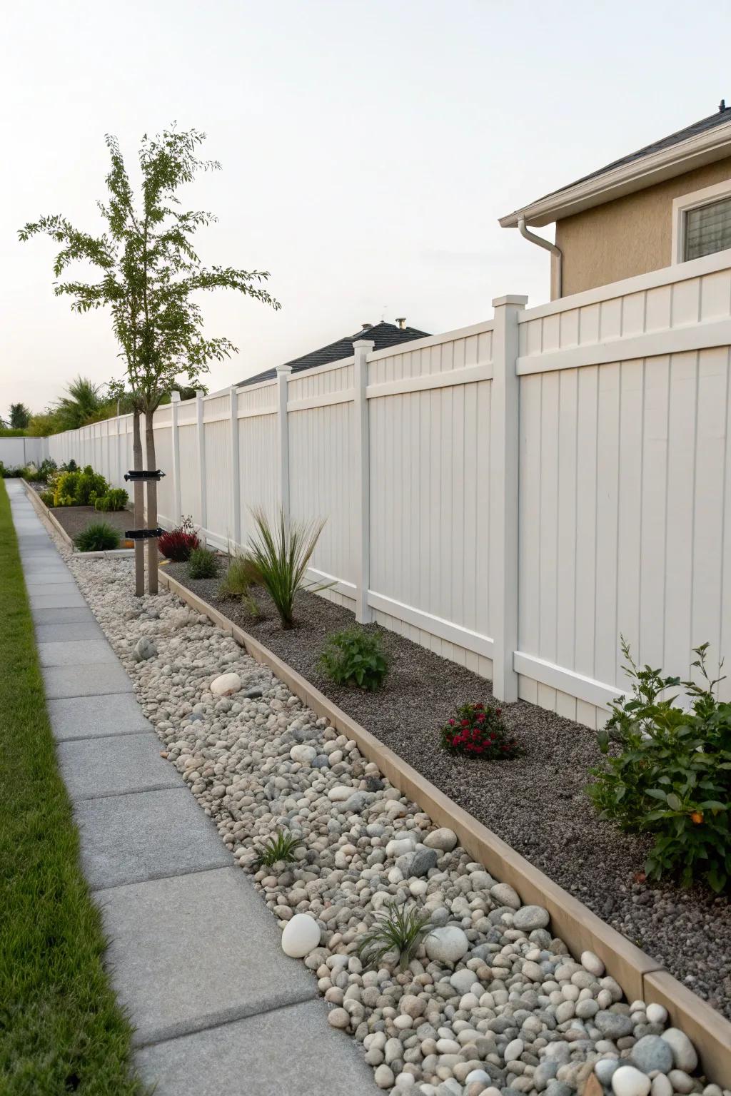 Gravel borders offer simplicity and low-maintenance elegance.