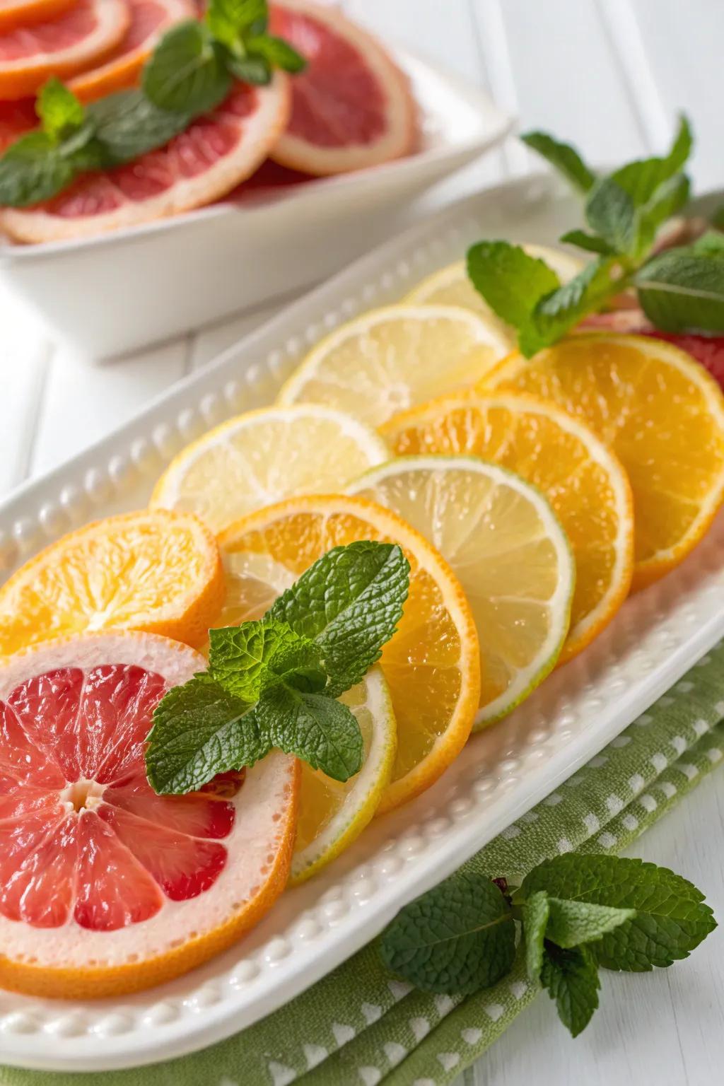 A citrus symphony that bursts with color and freshness.