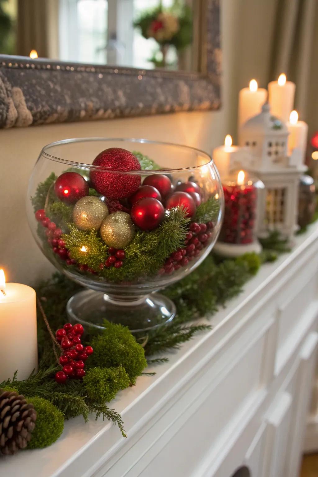 Tiered grandeur is achieved by layering numerous components inside a clear bowl.
