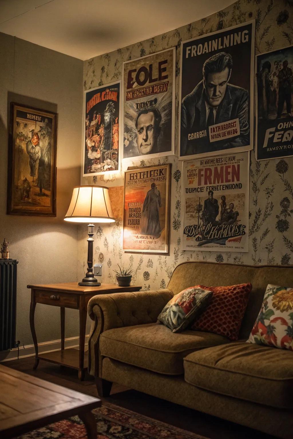 Vintage horror posters add classic charm to your decor.