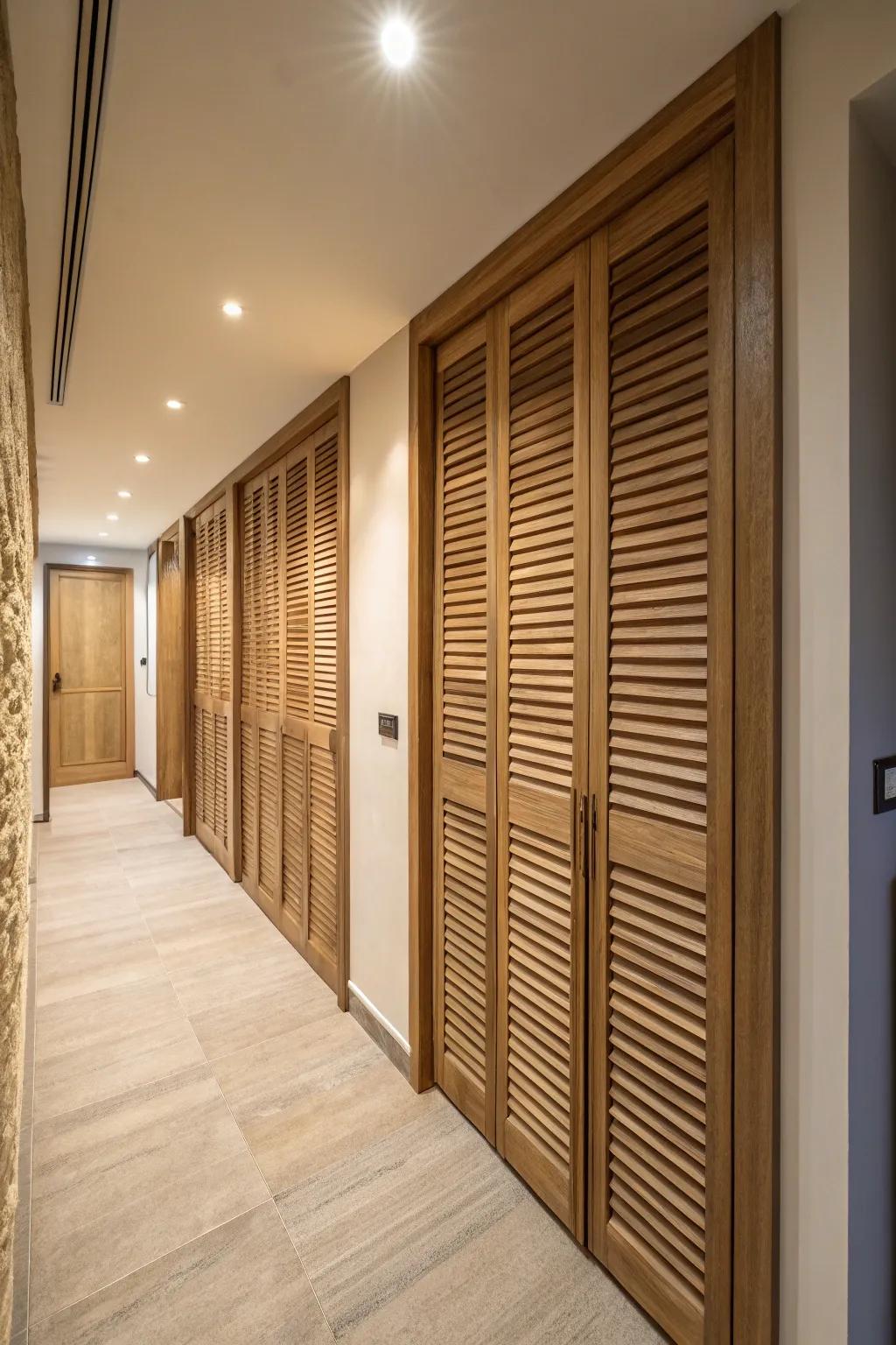 Add texture to cupboard fronts by adding timber slats.