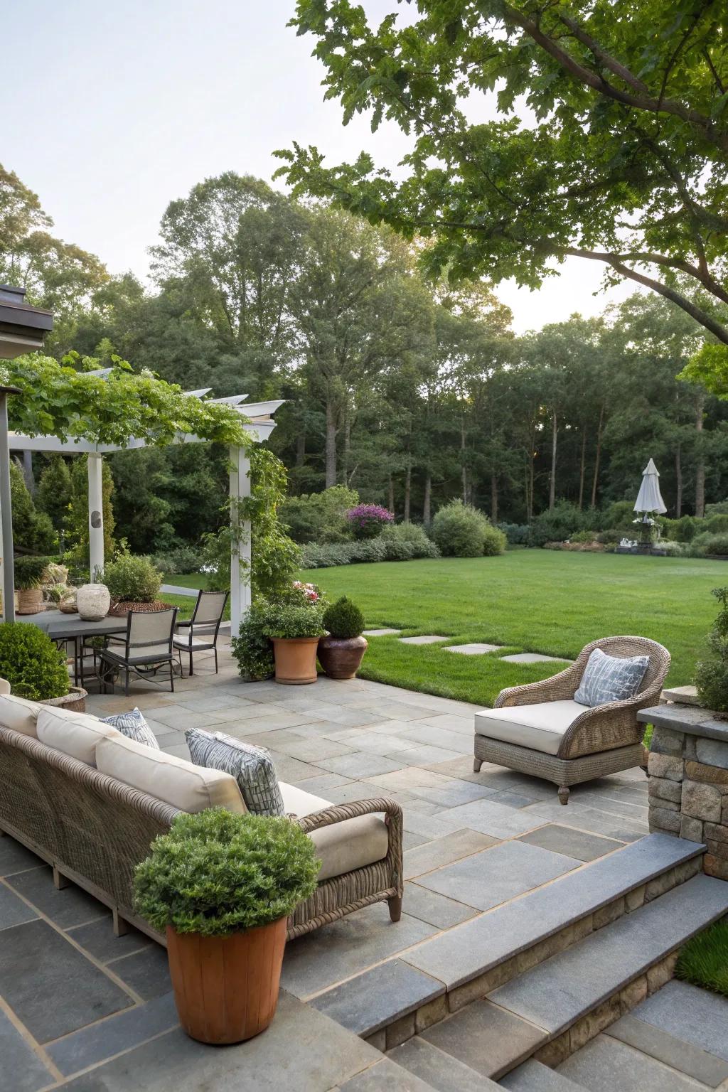 A skillfully designed patio amplifies your backyard's sophistication and practicality.