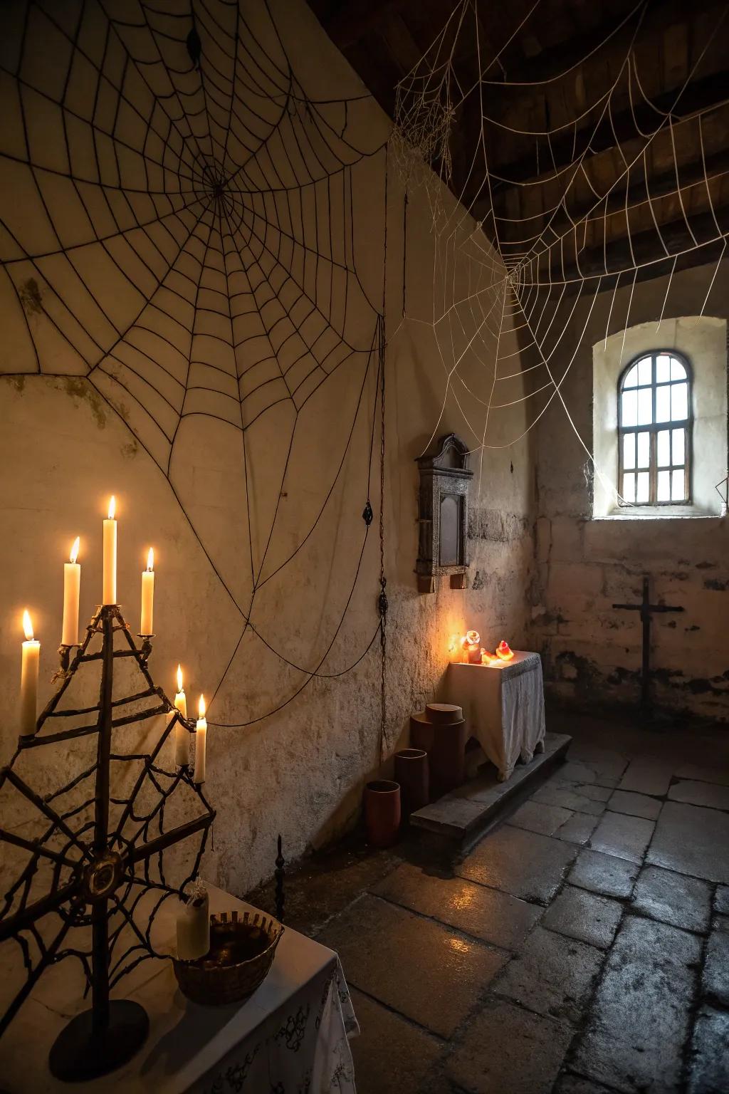 Set the mood with cobwebs and flickering candles.