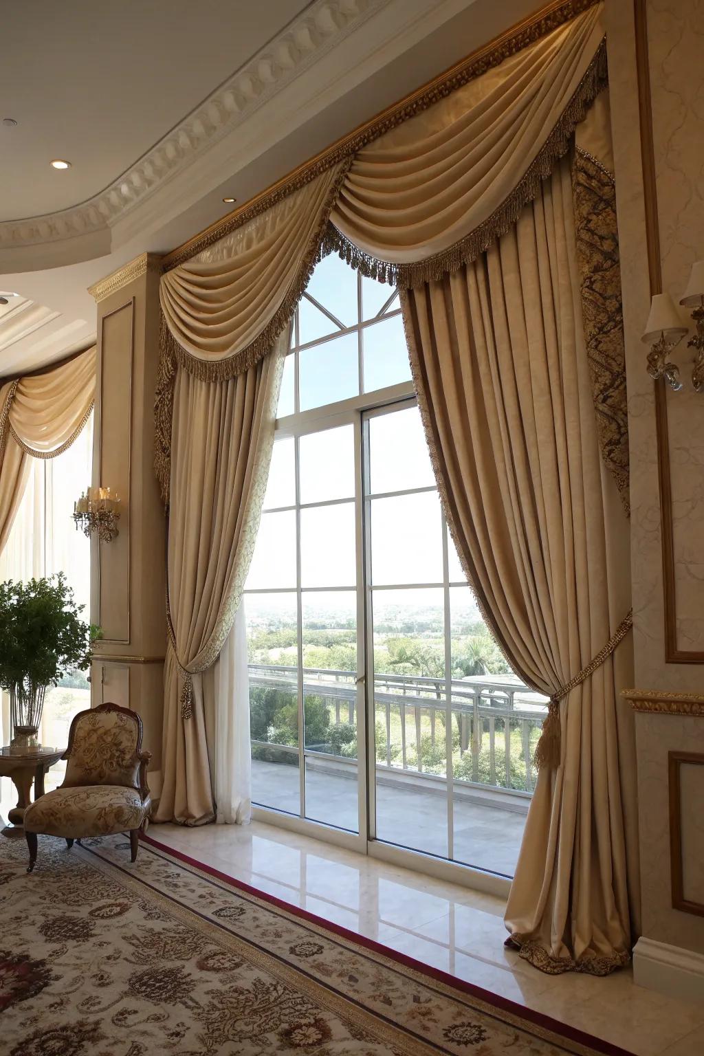 Custom curtains ensure the perfect fit.