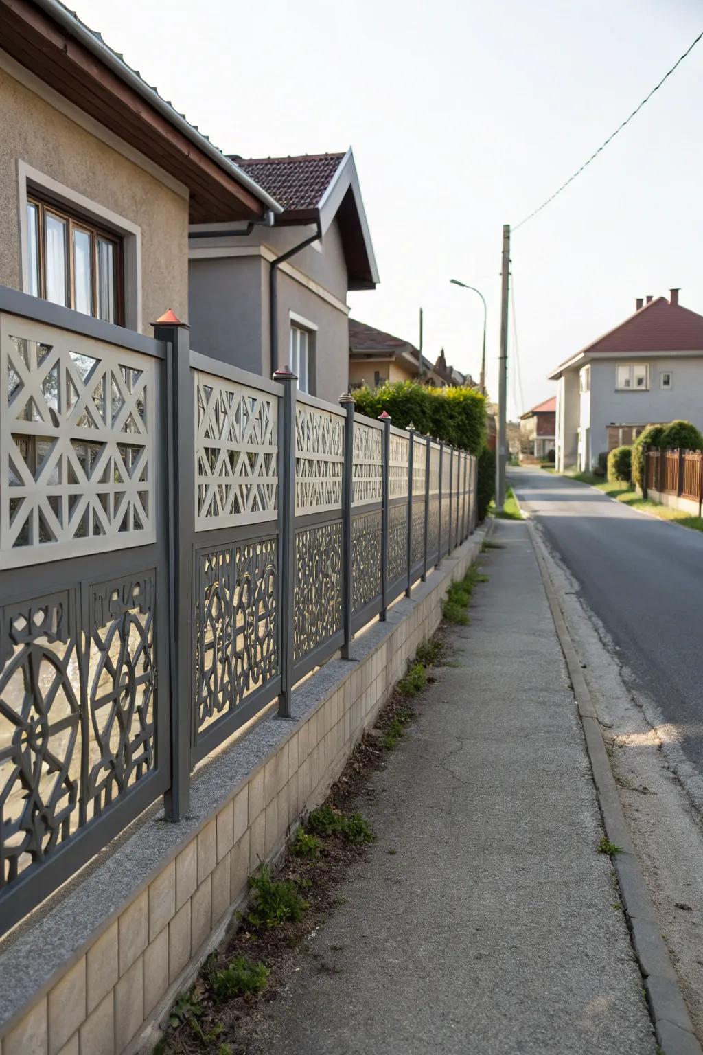 Geometric designs turn fences into statement pieces