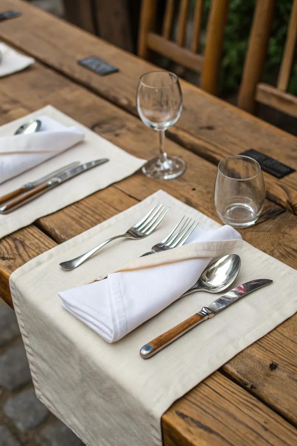 The Pocket Fold is perfect for a practical yet stylish table setup.