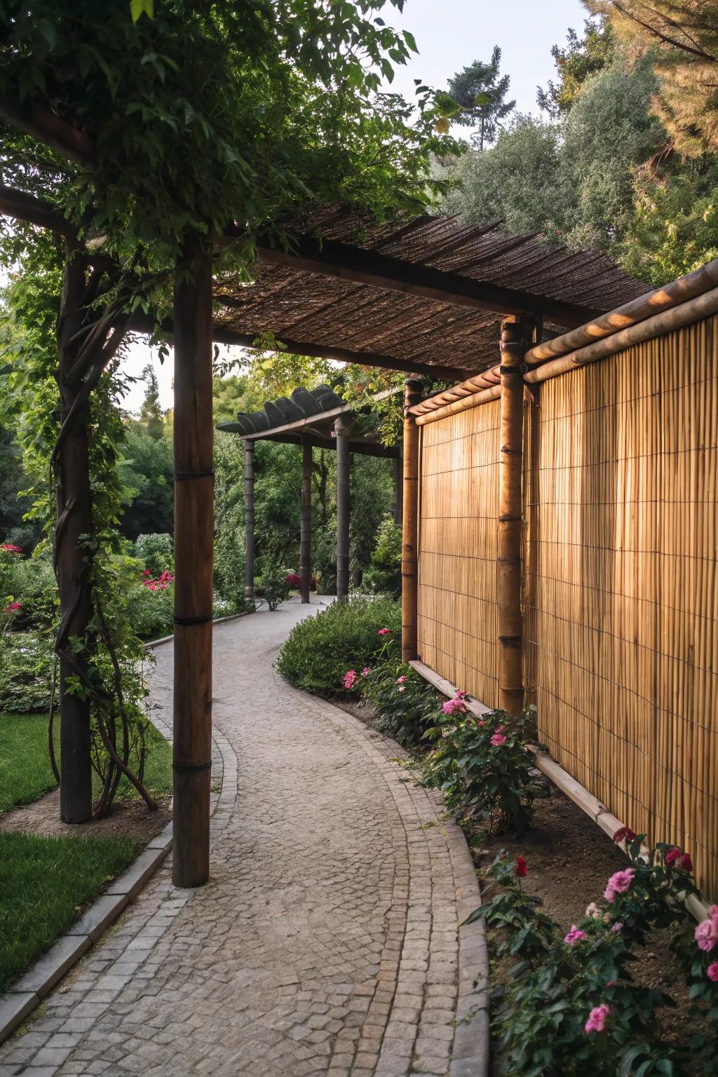 Bamboo features infuse a serene, organic ambiance.
