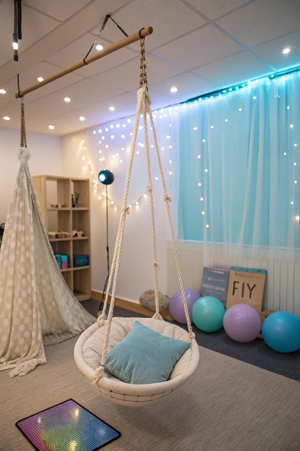 A swing for gentle, therapeutic movement.