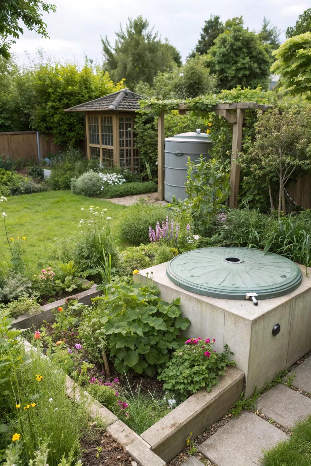 Planters offer a dynamic method to conceal lids.