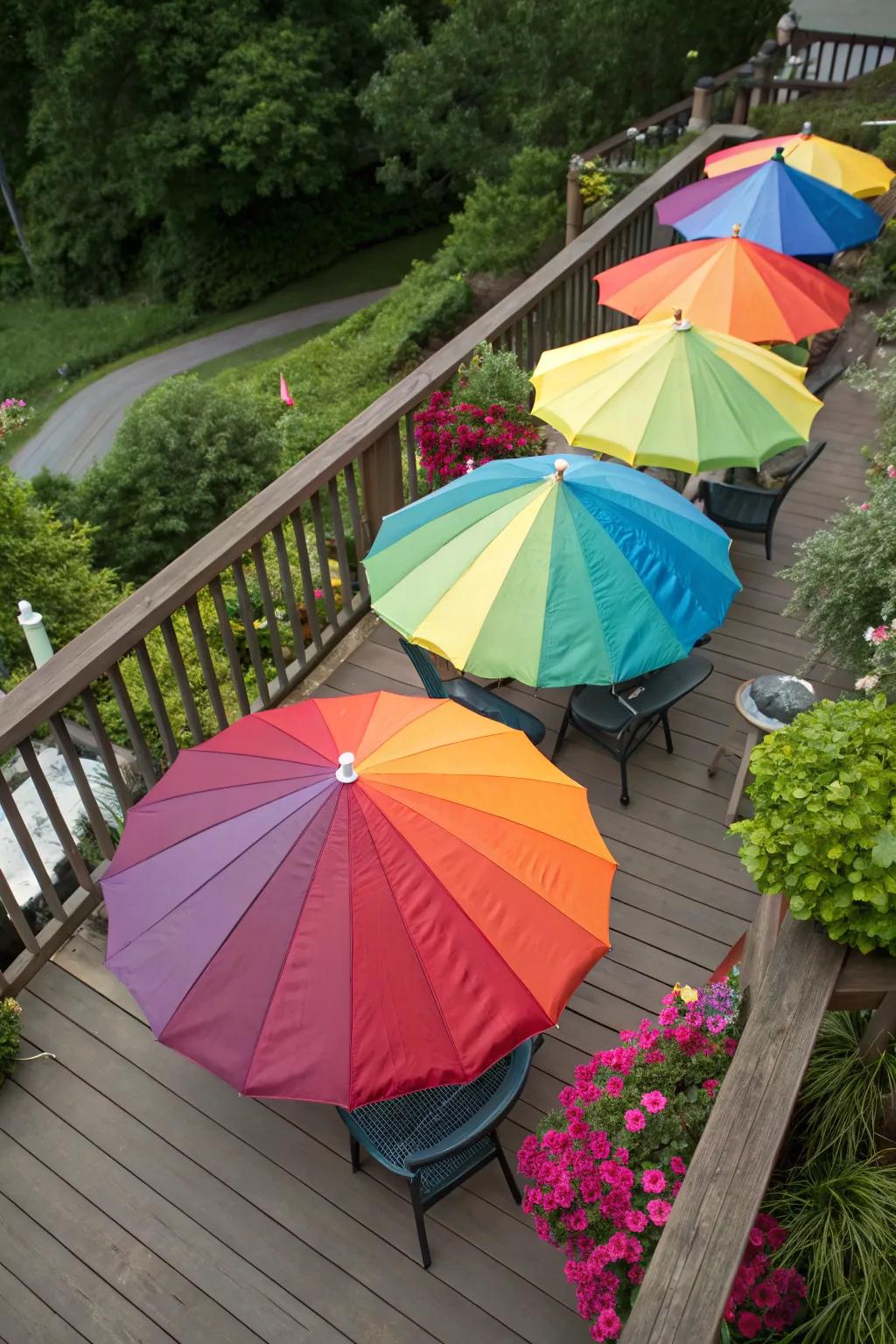 Umbrellas give flexible and movable shade choices.