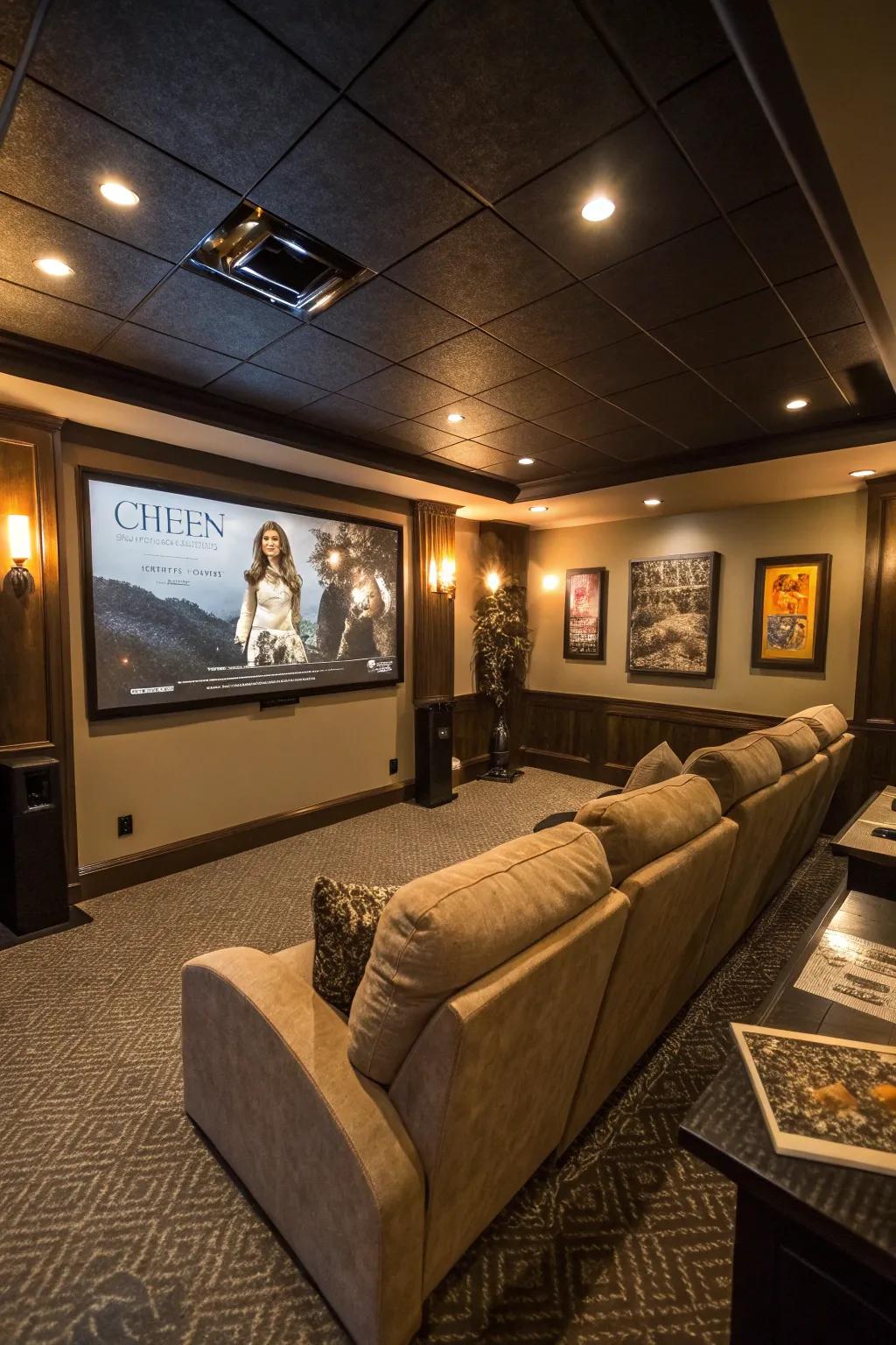 Enjoy movie nights in your personal home theater in the basement.