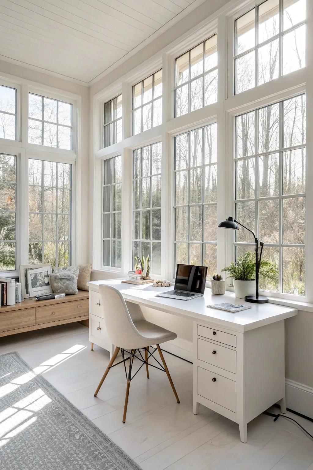 Expansive arrangements enhance natural light and space.