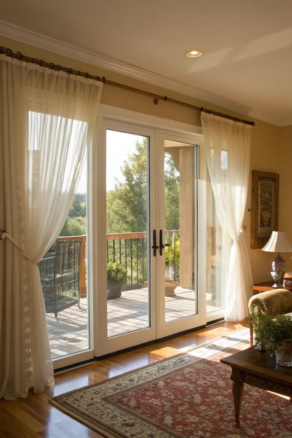 Sheer valances maximize natural light beautifully.