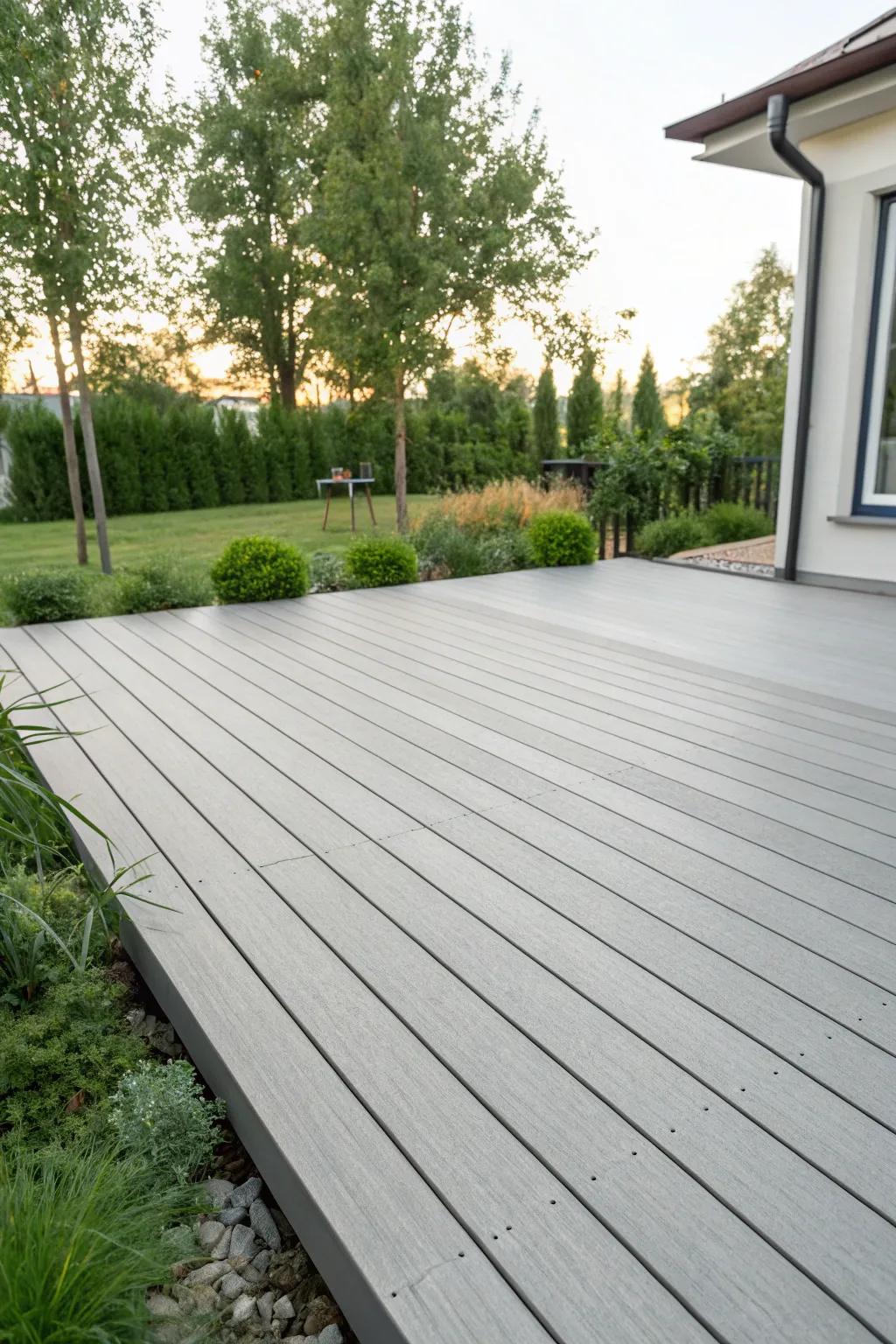An environmentally friendly deck that's both sustainable and lasting.