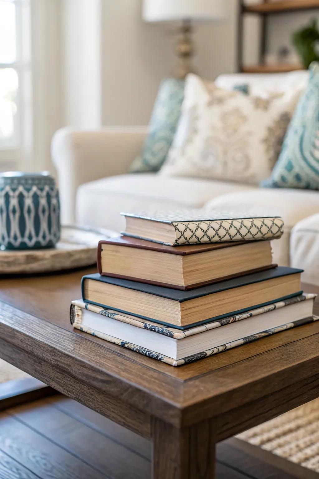 Add character to your space with decorative books.