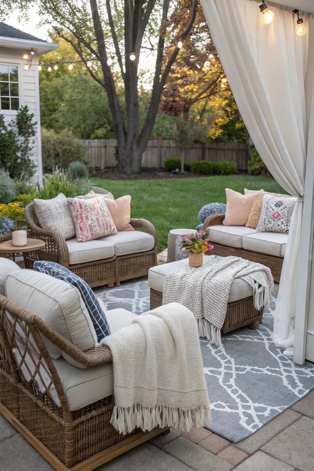 Cozy seating encourages attendees to unwind and engage.