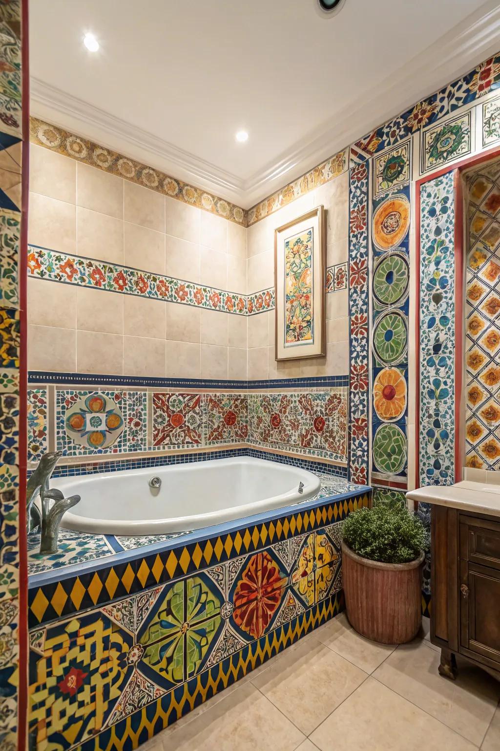 Transform your tub area with decorative tilework.