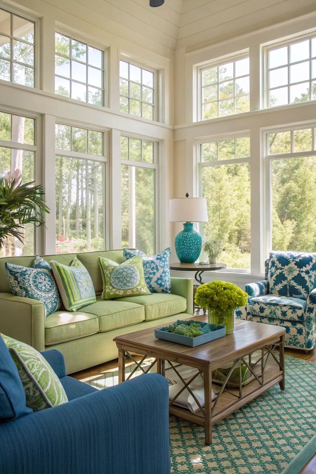 Sunlight accentuates the serene and welcoming ambiance.