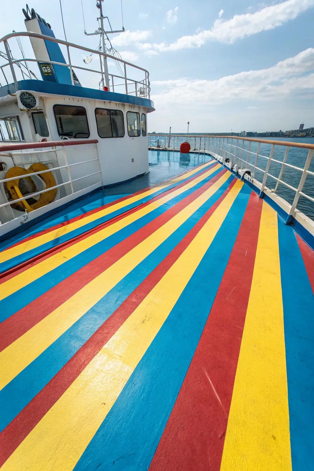 Stripes add a playful and dynamic touch.