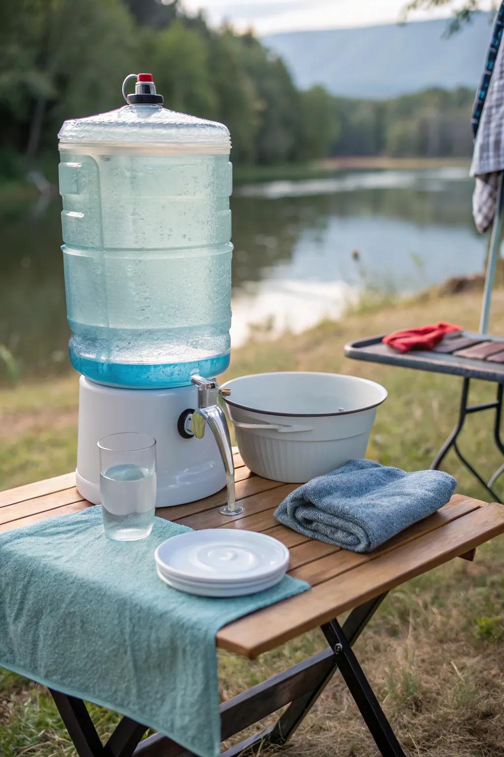 Convenient water access for cooking and cleaning.