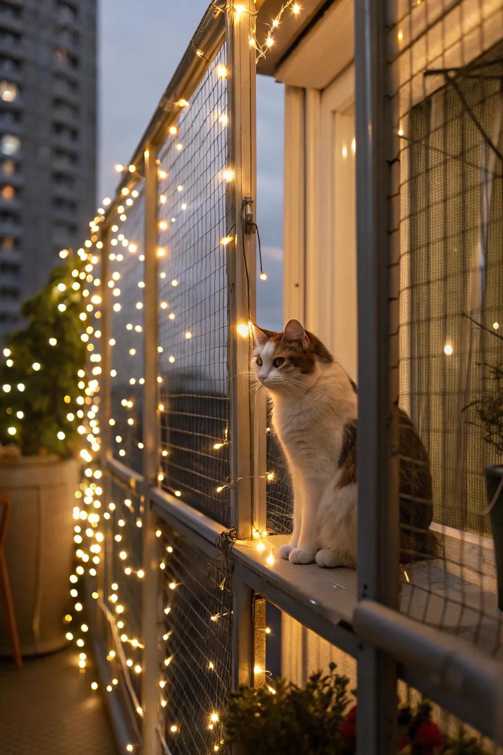 Glimmer lights foster a magical evening ambiance in your catio.