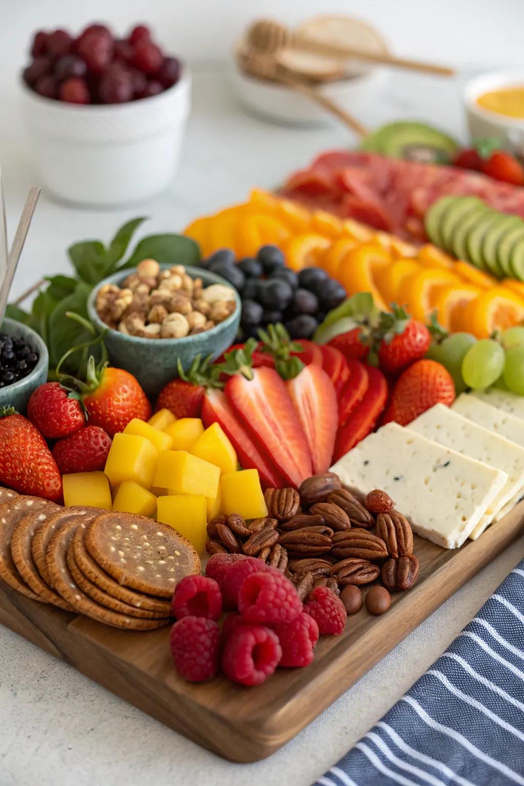 A burst of color with this delightful charcuterie board.