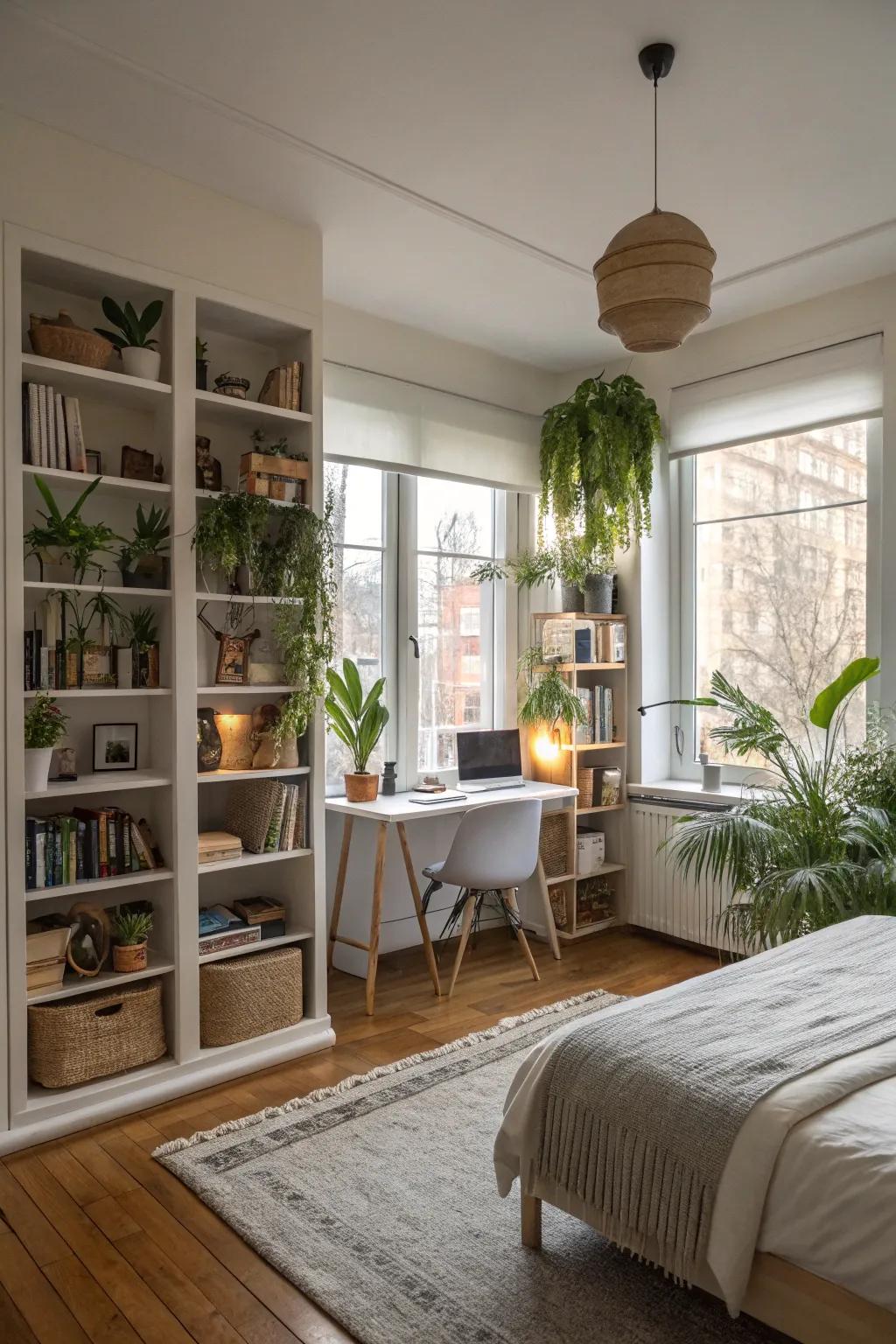 An unobstructed design enhances the spaciousness of your bedroom.