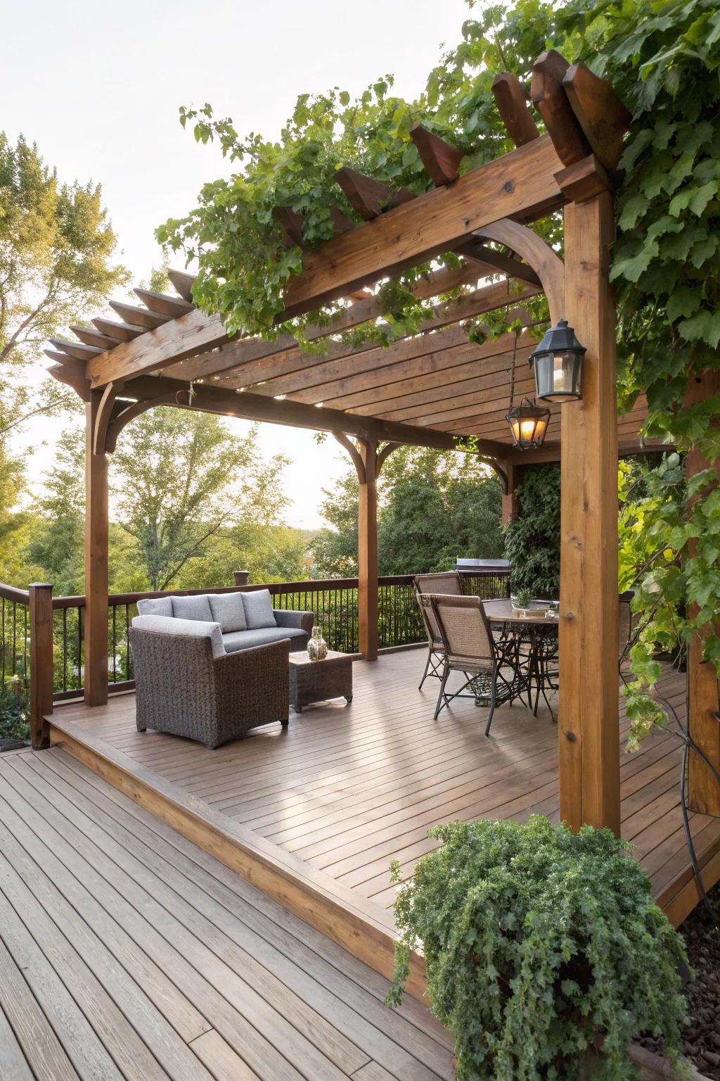 A pergola introduces elegance and functional shade to your deck.