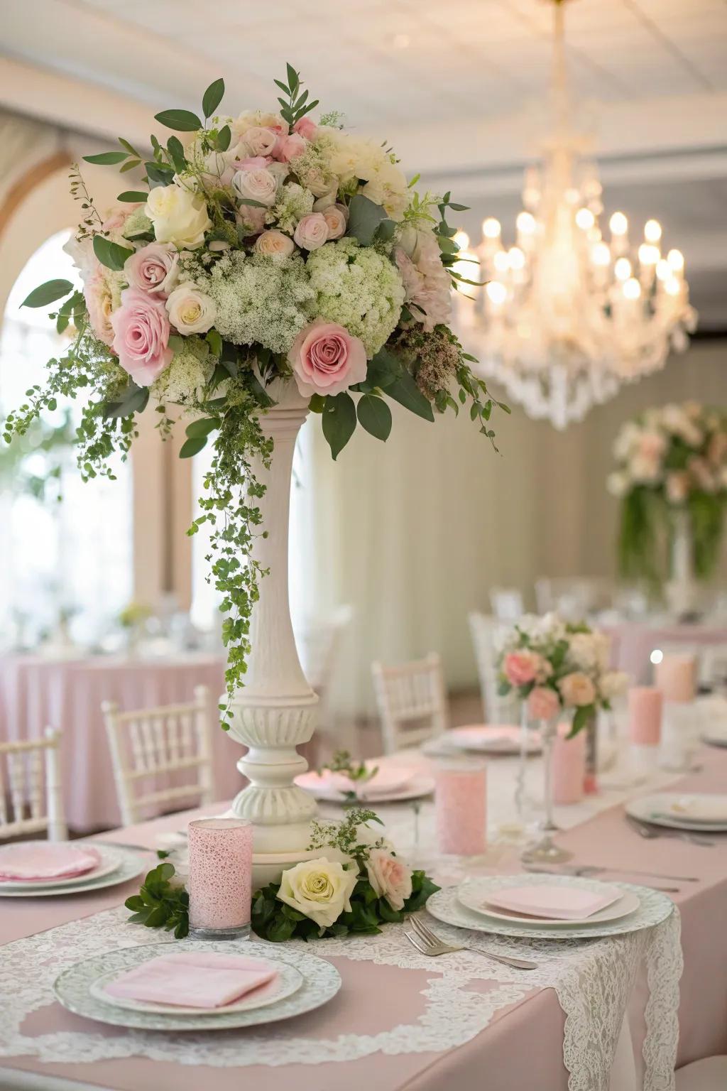 Pastel colors bring a soft elegance to the table