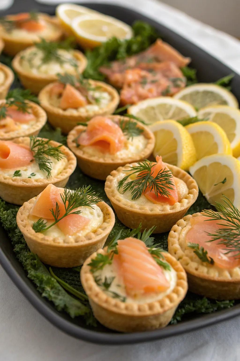 A selection of savory appetizers that add a gourmet touch to the brunch.