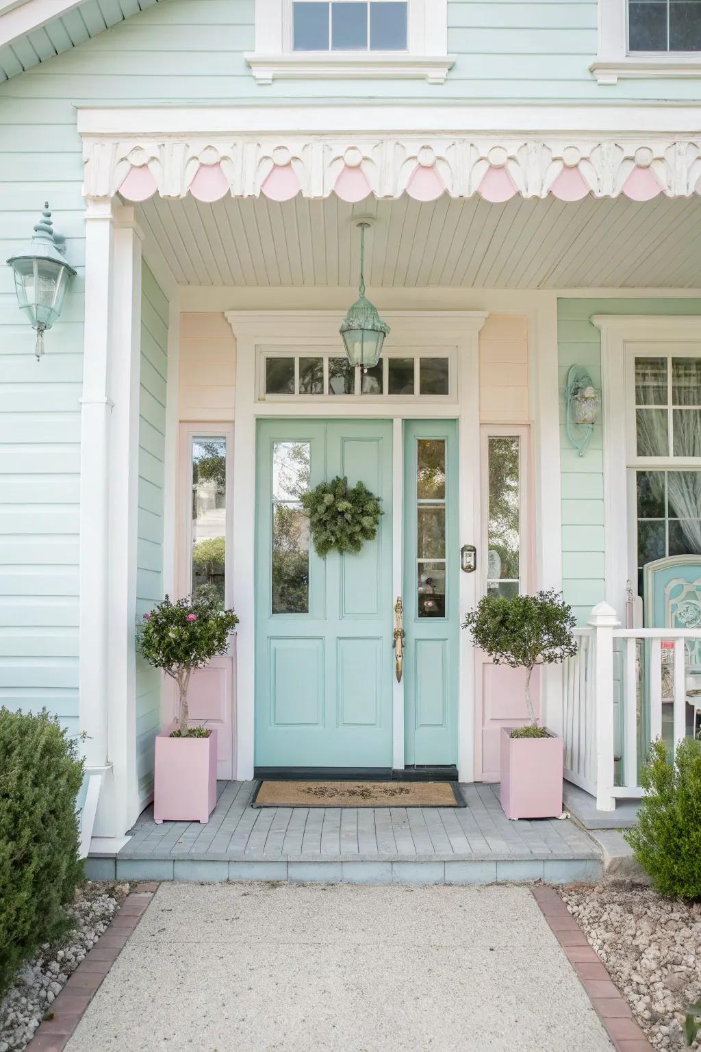 Harmonious colors that create a serene and welcoming entrance.