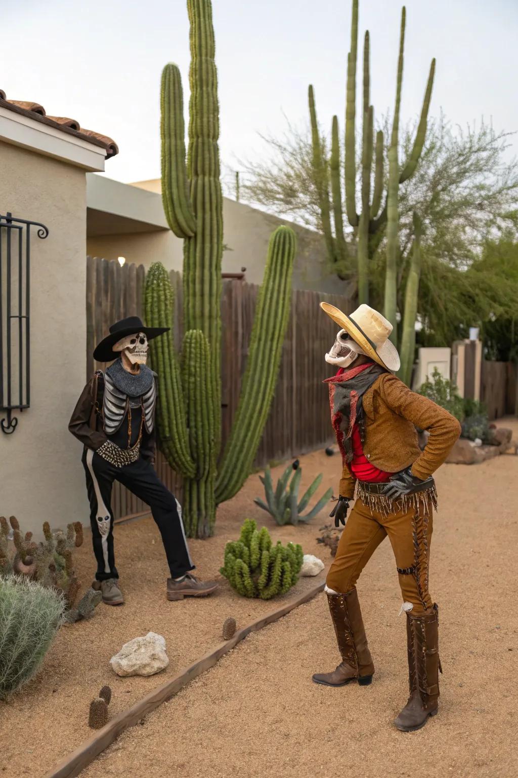 Cowboy skeletons bring a touch of the wild west to your Halloween decorations.