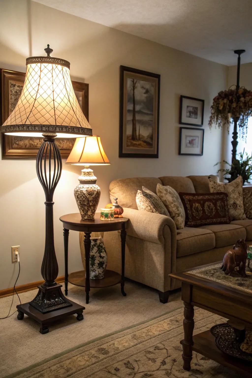 Layer your lighting for a warm and inviting ambiance.