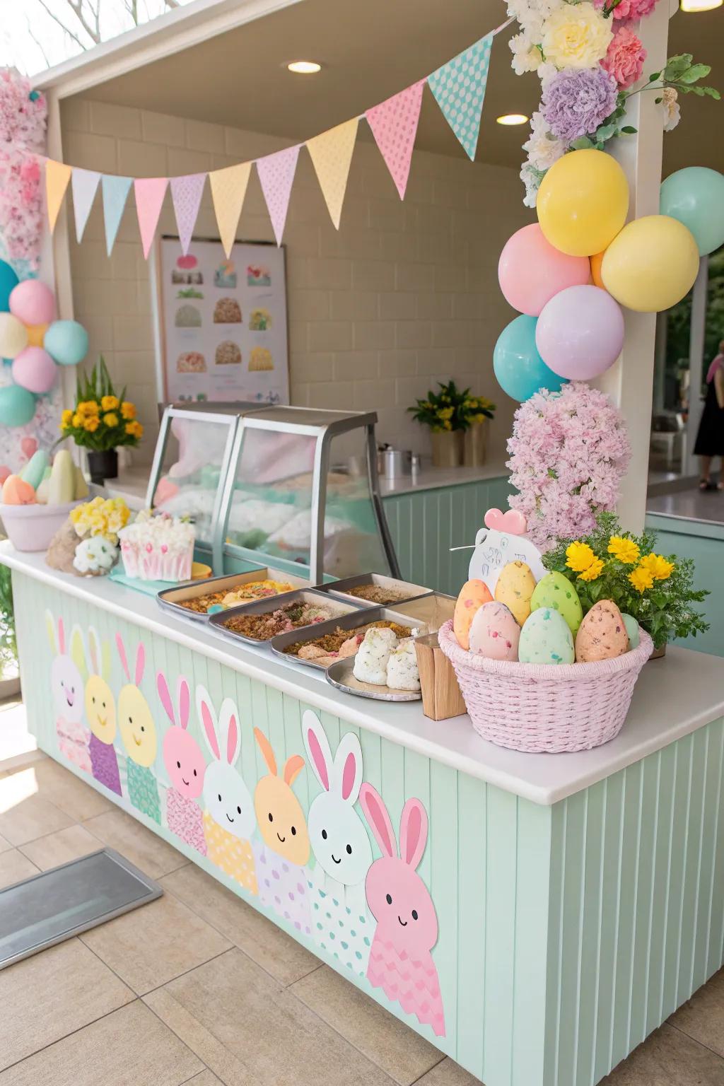 Themed decor elevates the ice cream experience.