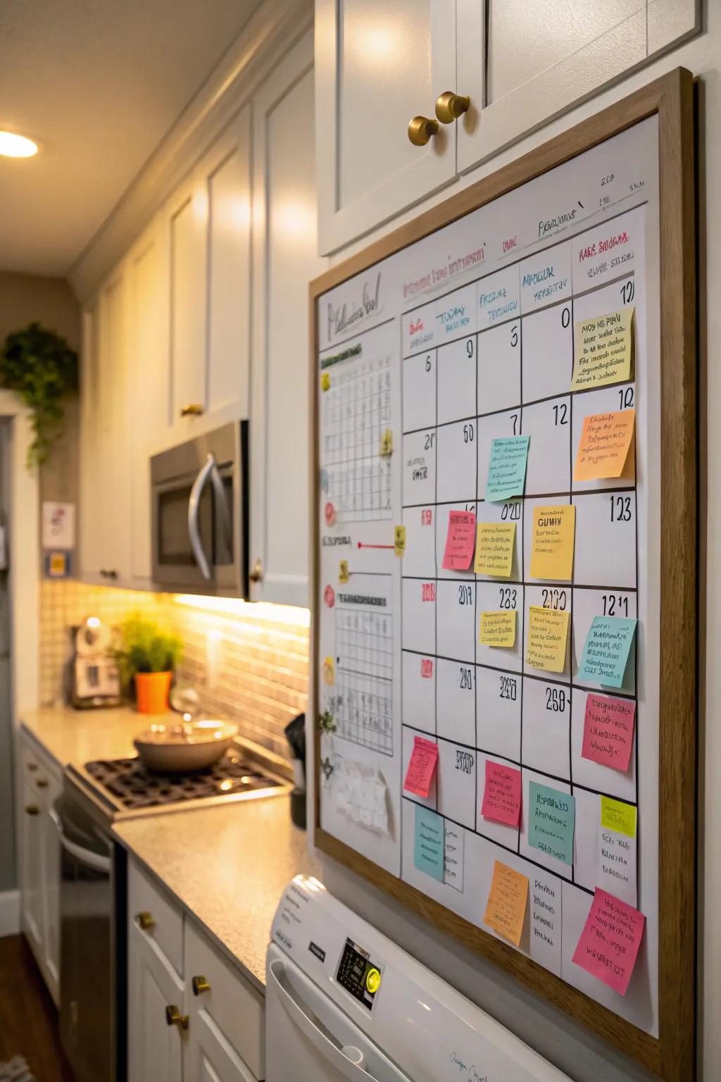 Stay organized with a calendar integrated into your bulletin board.