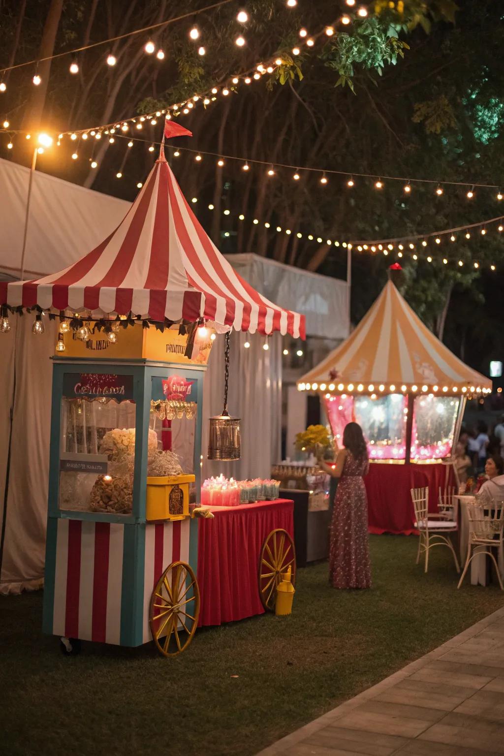 A vintage carnival theme that brings nostalgic joy to any party.