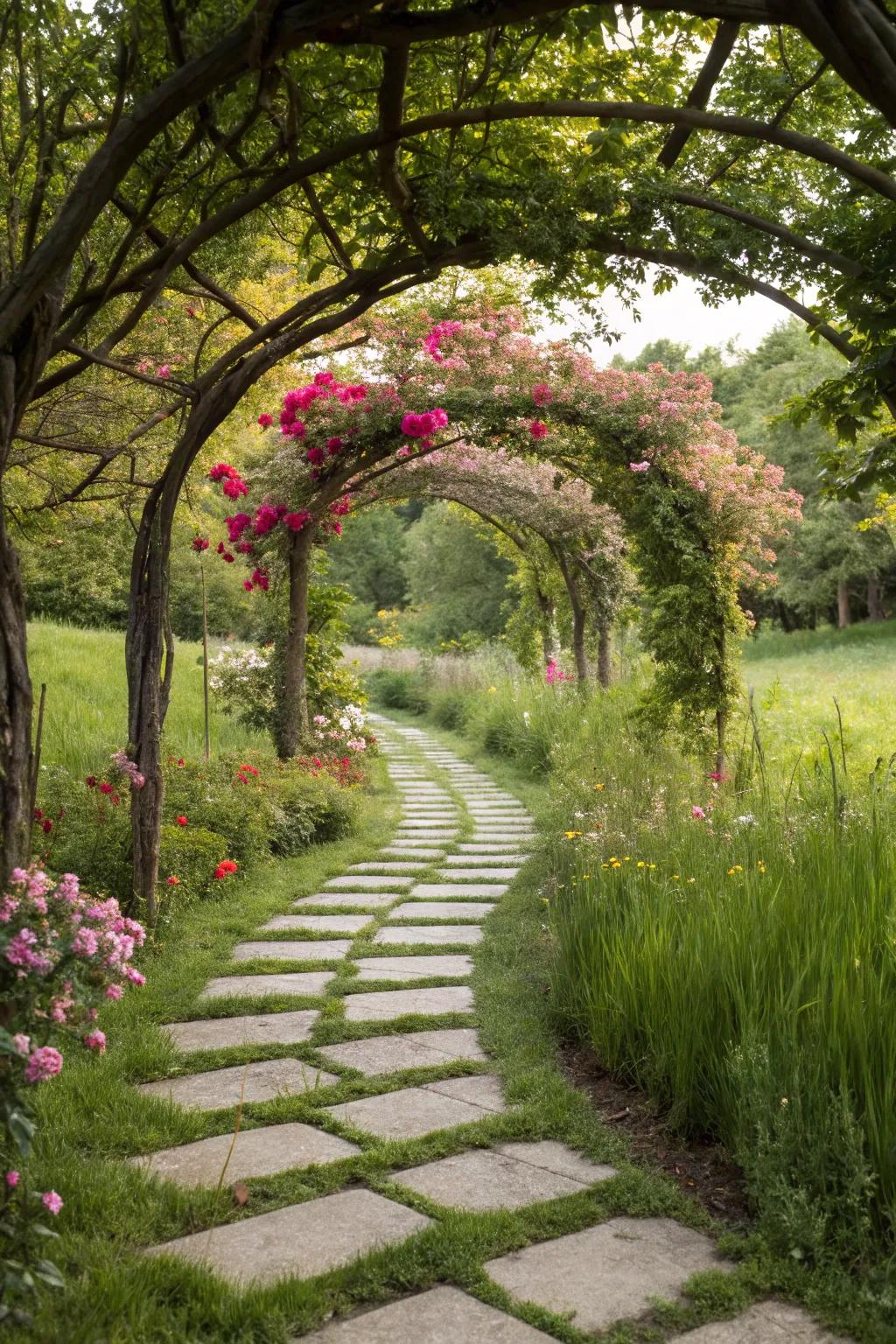 Enclosed garden pathways stir up mystery and charm.