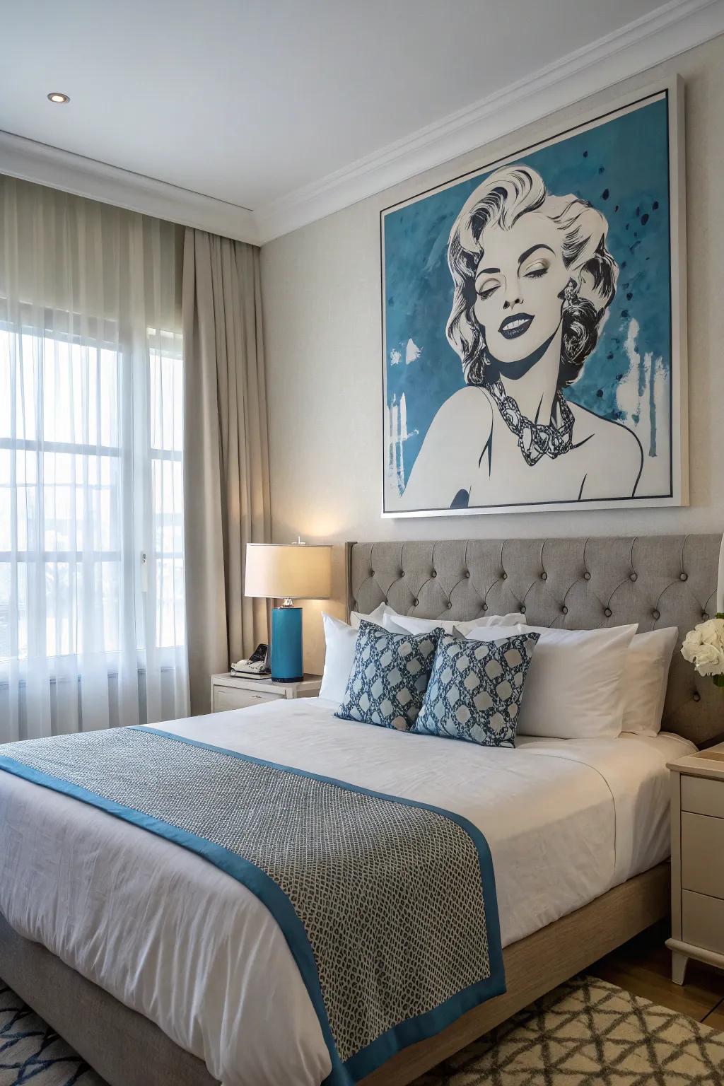 Make calm with monochromatic pop designs.