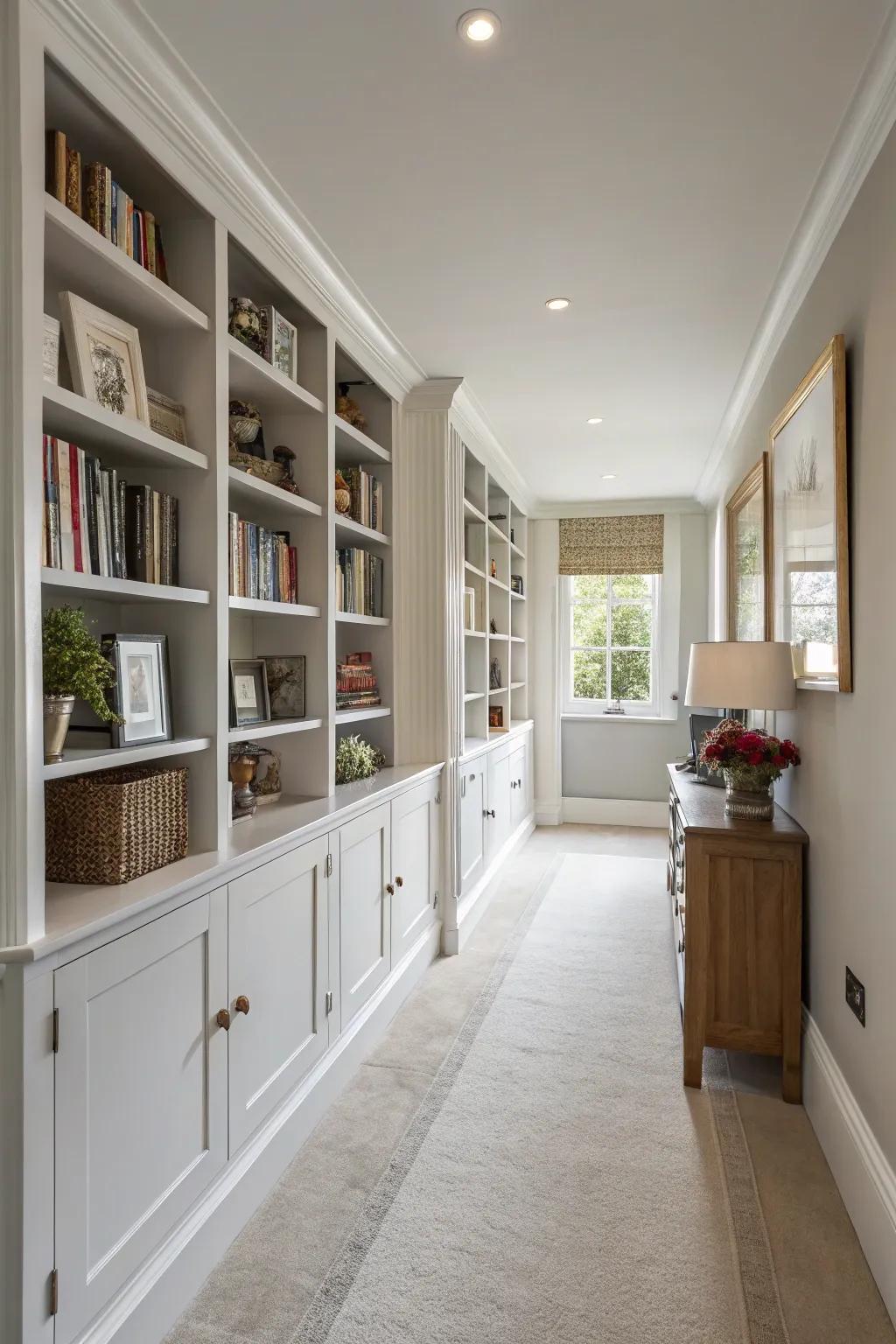 Built-in storage makes the most of space and keeps the room neat.